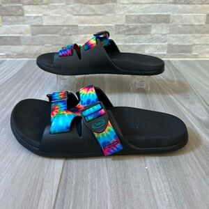 Chaco Outdoor Comfort Sandal- Rainbow Print Straps- Size 9 Women